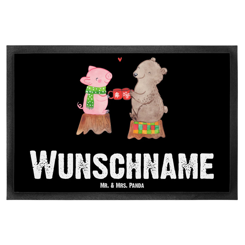 Personalized doormat Glowing Pig Bash Fußmatte bedrucken, Namensfussmatte, Haustürmatte personalisiert, Türvorleger mit Namen, Fußmatte mit Namen, Personalisieruung, Bedrucken, Personalisiert, Türvorleger personalisiert, Wunschnamen, Personalisierte Fußmatte, Winter, Weihnachten, Weihnachtsdeko, Nikolaus, Advent, Heiligabend, Wintermotiv, Alles Gute, Weihnachtszeit, Bär, Schwein, Prost
