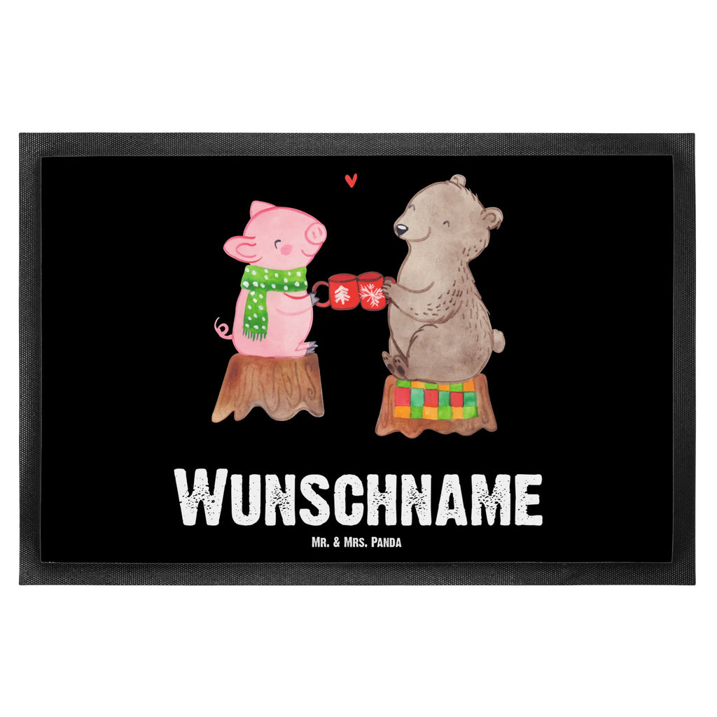 Personalized doormat Glowing Pig Bash Fußmatte bedrucken, Namensfussmatte, Haustürmatte personalisiert, Türvorleger mit Namen, Fußmatte mit Namen, Personalisieruung, Bedrucken, Personalisiert, Türvorleger personalisiert, Wunschnamen, Personalisierte Fußmatte, Winter, Weihnachten, Weihnachtsdeko, Nikolaus, Advent, Heiligabend, Wintermotiv, Alles Gute, Weihnachtszeit, Bär, Schwein, Prost