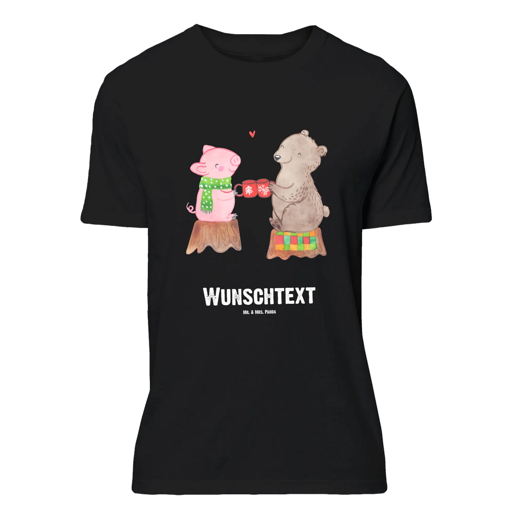 Personalised T-Shirt Glowing Pig Bash T-Shirt mit Aufruck, T-Shirt mit Namen, T-Shirt Personalisiert, Weihnachten, Winter, Weihnachtsdeko, Nikolaus, Advent, Heiligabend, Wintermotiv, Alles Gute, Bär, Weihnachtszeit, Prost, Schwein