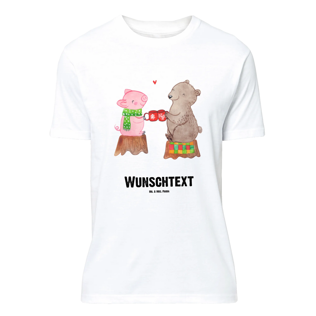 Personalised T-Shirt Glowing Pig Bash T-Shirt mit Aufruck, T-Shirt mit Namen, T-Shirt Personalisiert, Weihnachten, Winter, Weihnachtsdeko, Nikolaus, Advent, Heiligabend, Wintermotiv, Alles Gute, Bär, Weihnachtszeit, Prost, Schwein