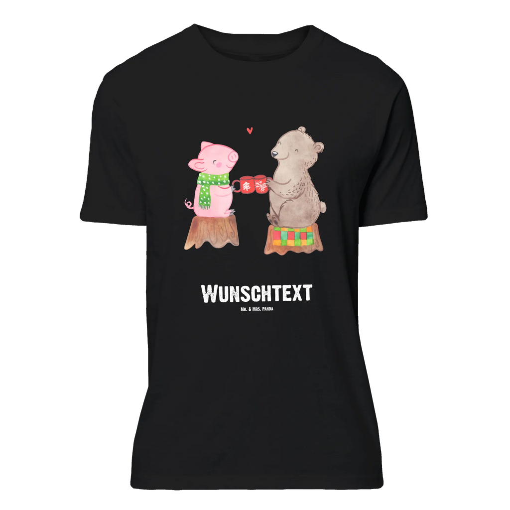 Personalised T-Shirt Glowing Pig Bash T-Shirt mit Aufruck, T-Shirt mit Namen, T-Shirt Personalisiert, Weihnachten, Winter, Weihnachtsdeko, Nikolaus, Advent, Heiligabend, Wintermotiv, Alles Gute, Bär, Weihnachtszeit, Prost, Schwein