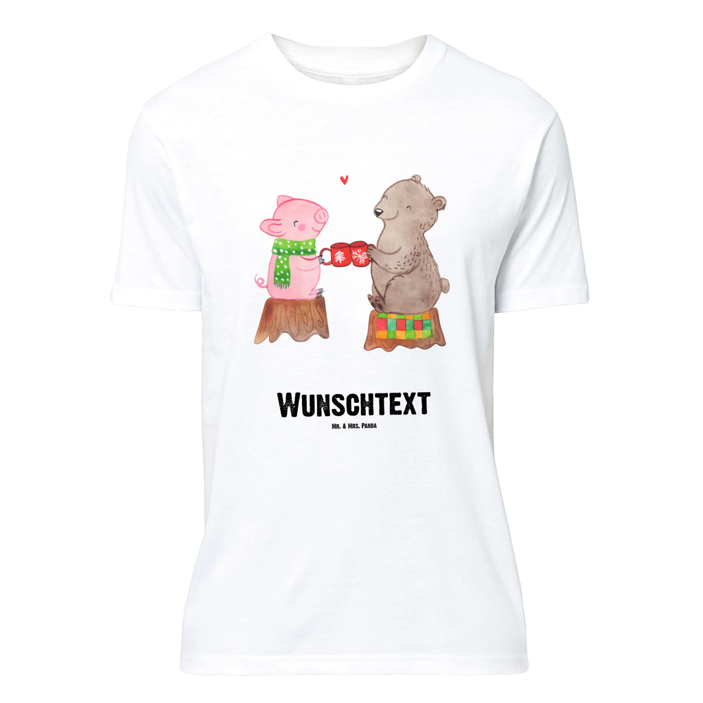 Personalised T-Shirt Glowing Pig Bash T-Shirt mit Aufruck, T-Shirt mit Namen, T-Shirt Personalisiert, Weihnachten, Winter, Weihnachtsdeko, Nikolaus, Advent, Heiligabend, Wintermotiv, Alles Gute, Bär, Weihnachtszeit, Prost, Schwein