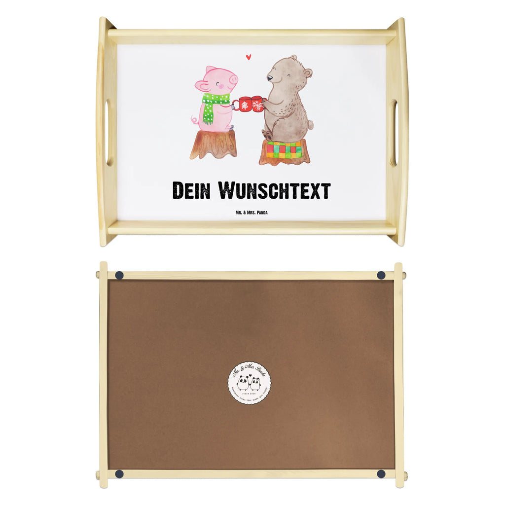 Personalised serving tray Glowing Pig Bash Winter, Christmas, Christmas time, snow