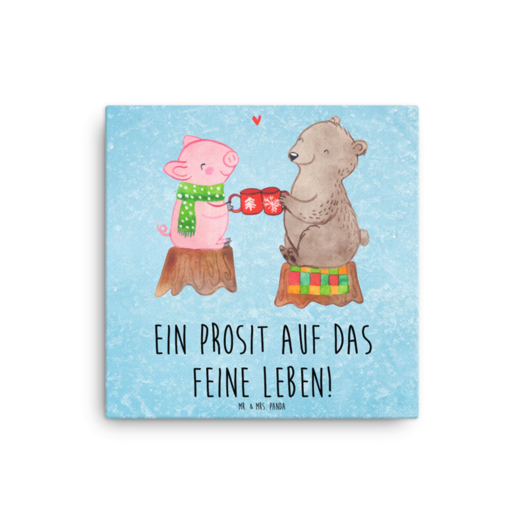 Canvas picture Glowing Pig Bash Bild, Leinwand, Dekoration, Wanddeko, Kunstdruck, Winter, Weihnachten, Weihnachtsdeko, Nikolaus, Advent, Heiligabend, Wintermotiv, Alles Gute, Prost, Bär, Schwein, Weihnachtszeit