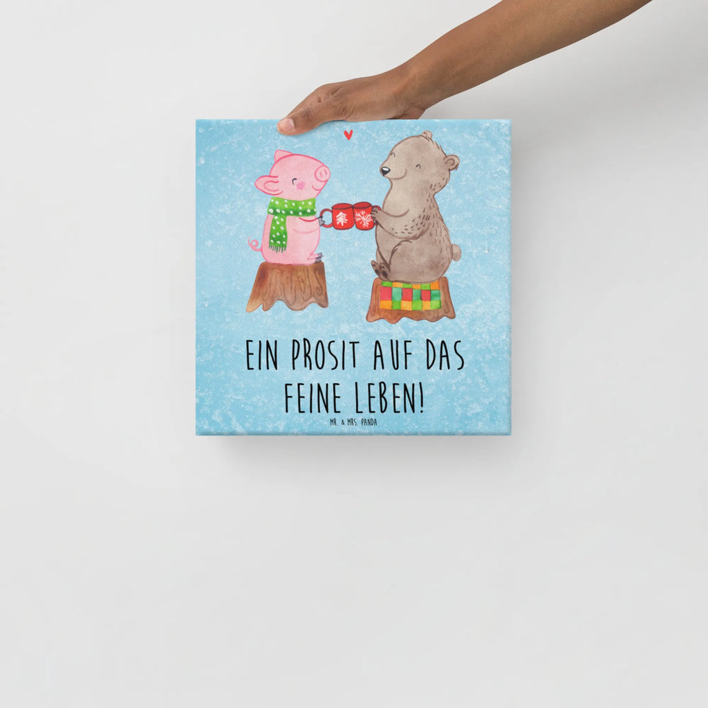 Canvas picture Glowing Pig Bash Bild, Leinwand, Dekoration, Wanddeko, Kunstdruck, Winter, Weihnachten, Weihnachtsdeko, Nikolaus, Advent, Heiligabend, Wintermotiv, Alles Gute, Prost, Bär, Schwein, Weihnachtszeit