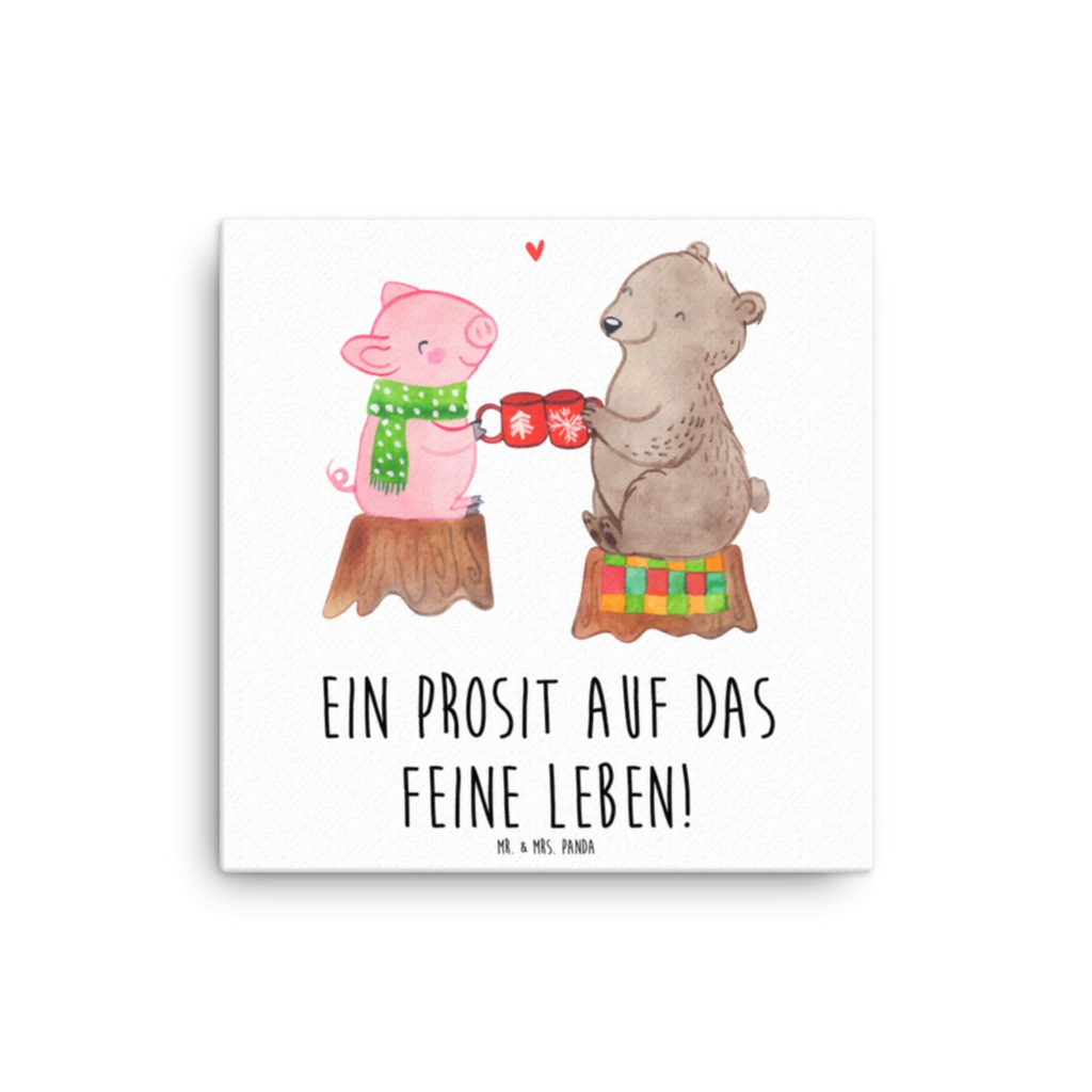 Canvas picture Glowing Pig Bash Bild, Leinwand, Dekoration, Wanddeko, Kunstdruck, Winter, Weihnachten, Weihnachtsdeko, Nikolaus, Advent, Heiligabend, Wintermotiv, Alles Gute, Prost, Bär, Schwein, Weihnachtszeit