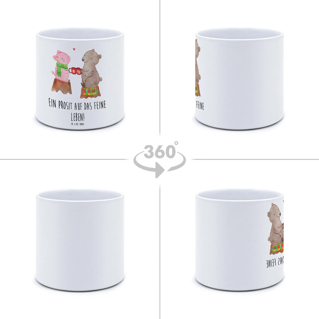 XL flower pot Glowing Pig Bash Winter, Christmas, Christmas time, snow