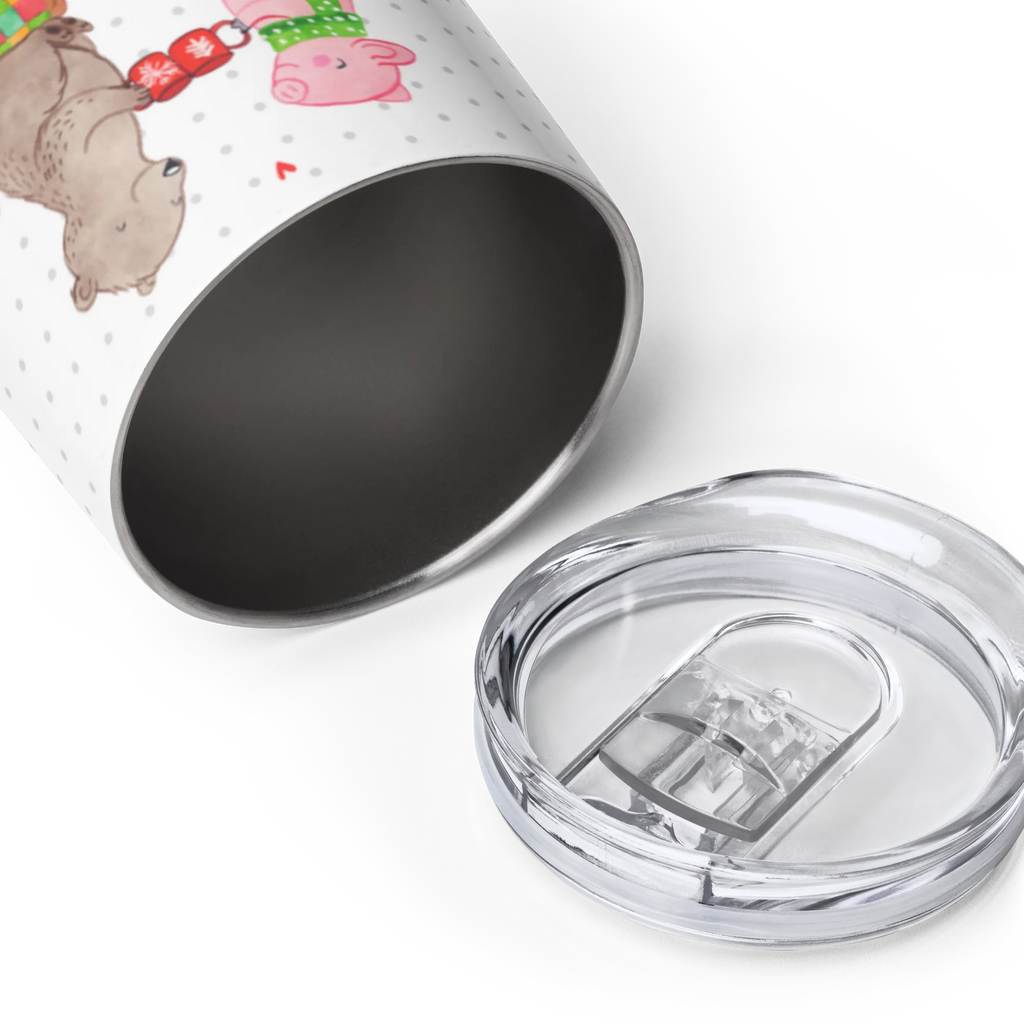 Spersonalizowany kubek do wina Ciepły prosiaczek Impreza Zima, Boże Narodzenie, dekoracje świąteczne, Mikołaj, Adwent, Wigilia, zimowy motyw