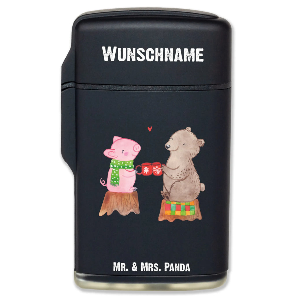 Personalised lighter Glowing Pig Bash Winter, Christmas, Christmas time, snow