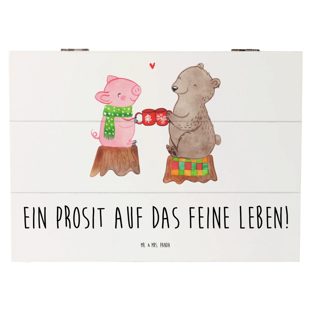 Skrzynia drewniana Ciepły prosiaczek Impreza Dekokiste, Geschenkbox, Schatzkiste, Erinnerungskiste, Holzkiste, Schatulle, Erinnerungsbox, Aufbewahrungsbox, Truhe, Geschenkdose, XXL, Kiste, Winter, Weihnachten, Weihnachtsdeko, Nikolaus, Advent, Heiligabend, Wintermotiv, Schwein, Weihnachtszeit, Bär, Alles Gute, Prost