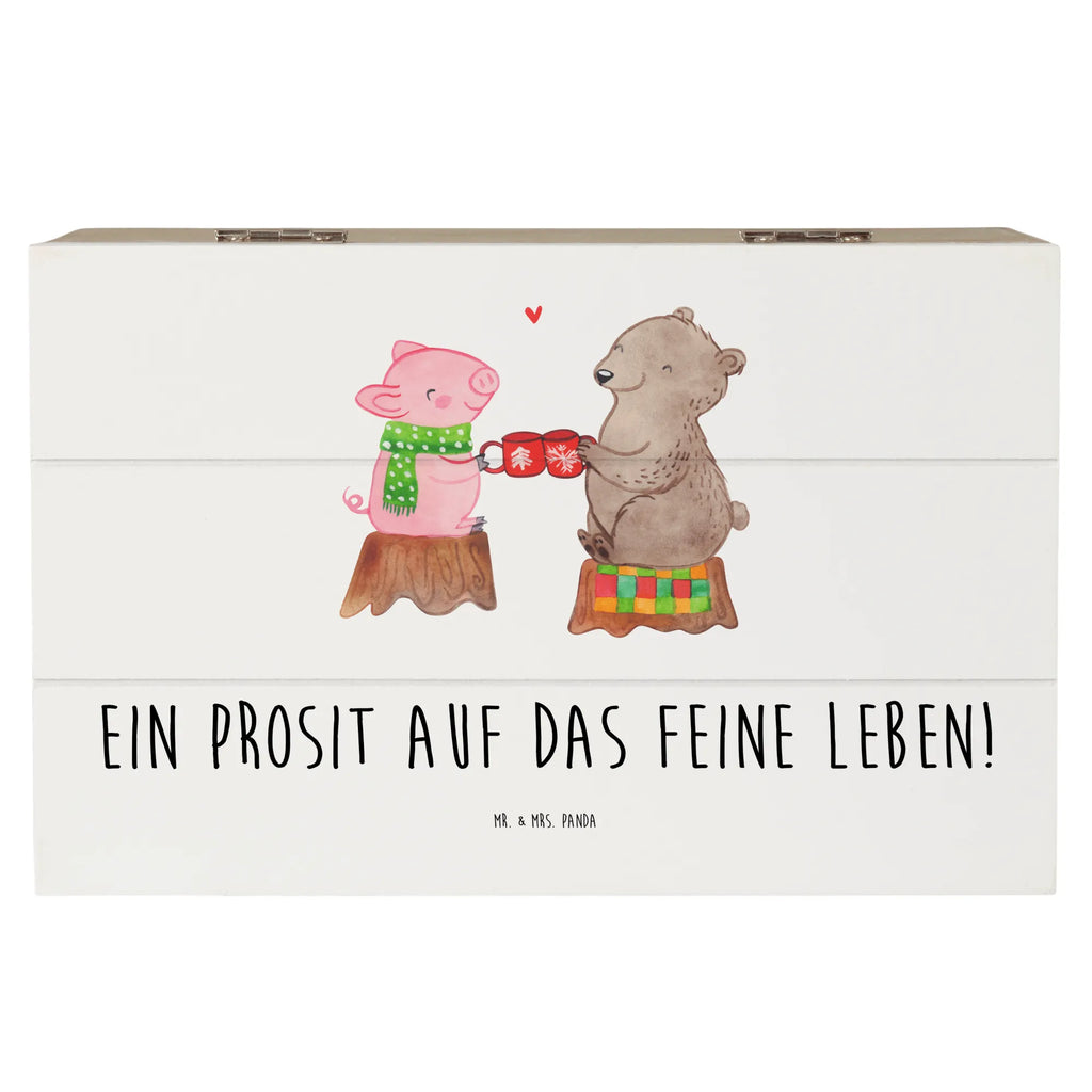 Skrzynia drewniana Ciepły prosiaczek Impreza Dekokiste, Geschenkbox, Schatzkiste, Erinnerungskiste, Holzkiste, Schatulle, Erinnerungsbox, Aufbewahrungsbox, Truhe, Geschenkdose, XXL, Kiste, Winter, Weihnachten, Weihnachtsdeko, Nikolaus, Advent, Heiligabend, Wintermotiv, Schwein, Weihnachtszeit, Bär, Alles Gute, Prost