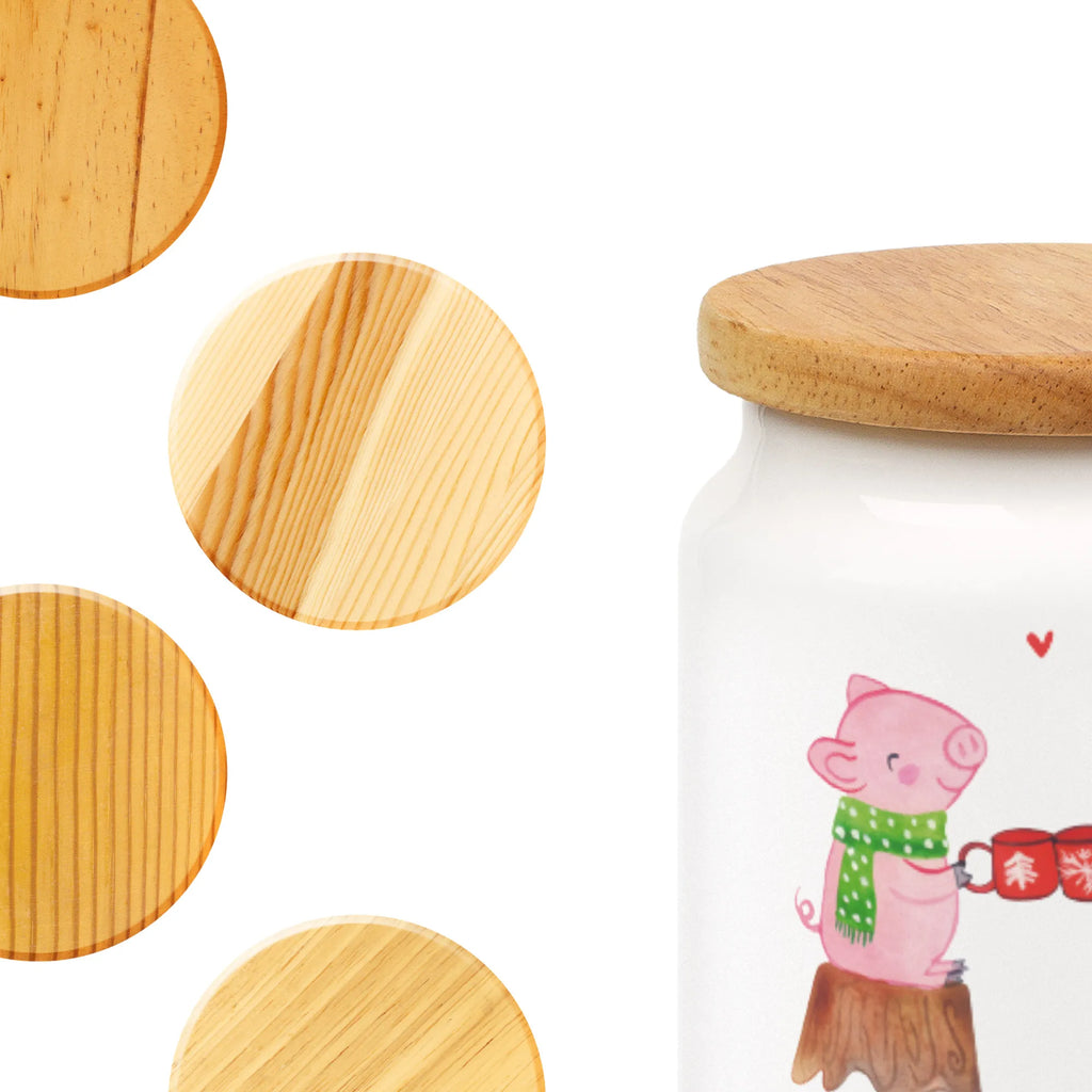 Spersonalizowany pojemnik na zapasy Ciepły prosiaczek Impreza Zima, Boże Narodzenie, dekoracje świąteczne, Mikołaj, Adwent, Wigilia, zimowy motyw