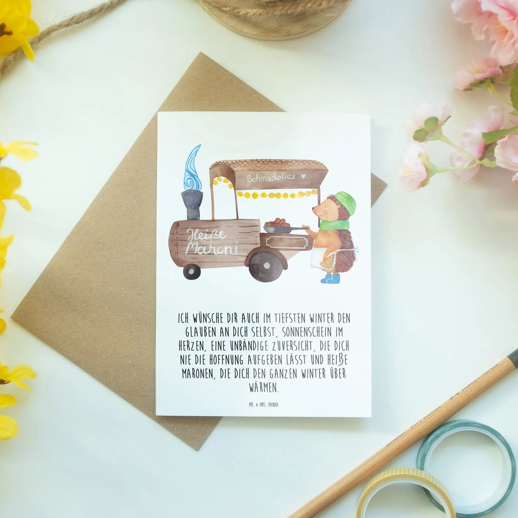 Greetings card hedgehog Chestnuts Klappkarte, Karte, Hochzeitskarte, Einladungskarte, Grußkarte, Glückwunschkarte, Ansichtskarten, Geburtstagskarte, Winter, Weihnachten, Weihnachtsdeko, Nikolaus, Advent, Heiligabend, Wintermotiv, Maronen, Weihnachtsmarkt, Duft, Kastanien