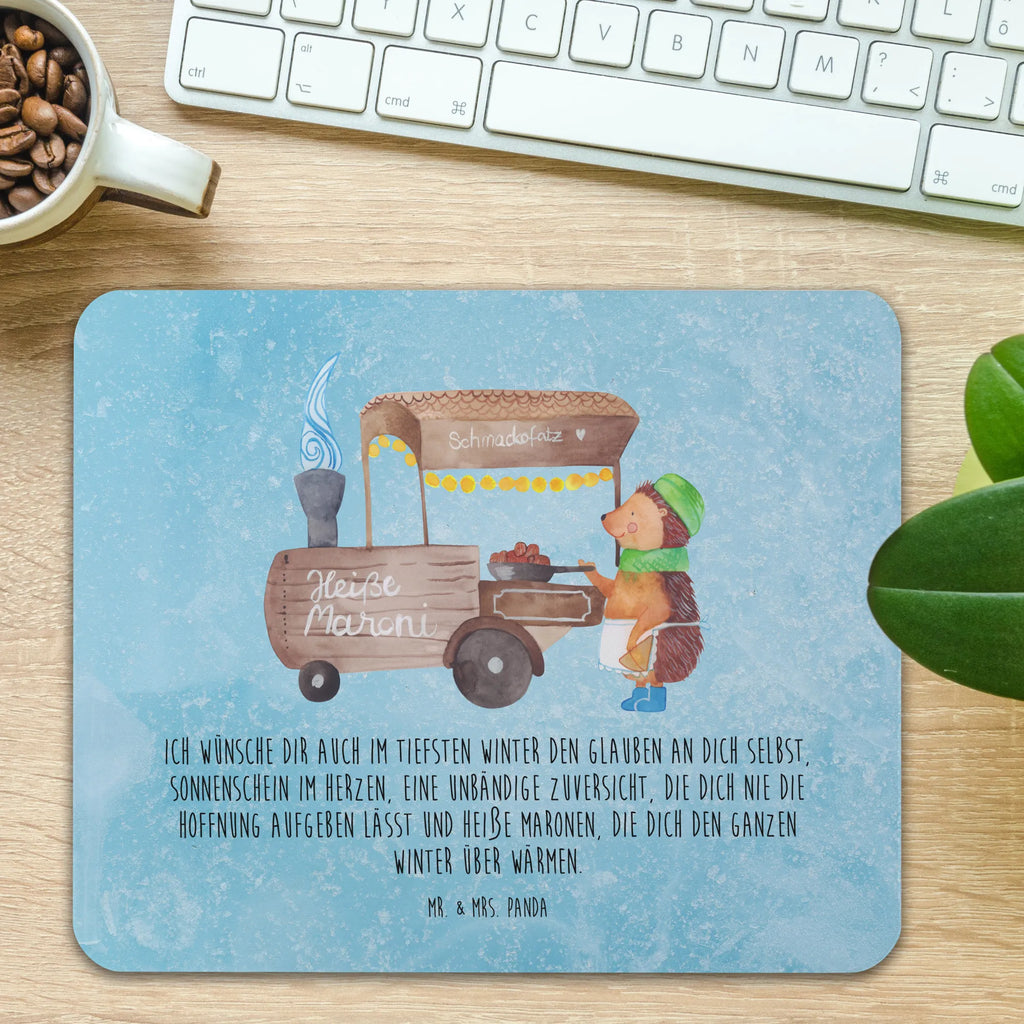 Mouse mat hedgehog Chestnuts Study, fun, Student, Pad, Print, Mouse Pad, mousepad, Motif, Office, Work, PC, Gift, saying, Mouse, Winter, Christmas, Christmas time, snow