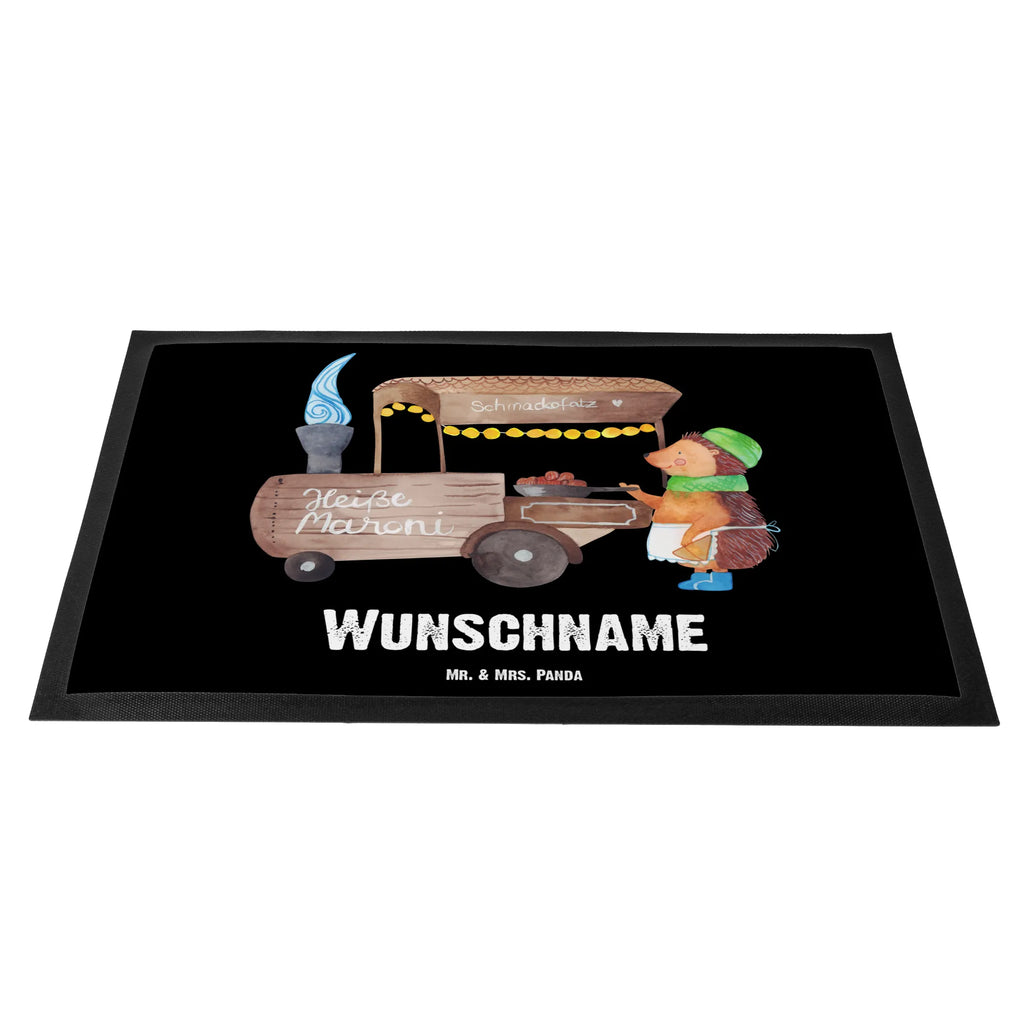 Personalized doormat hedgehog Chestnuts Winter, Christmas, Christmas time, snow