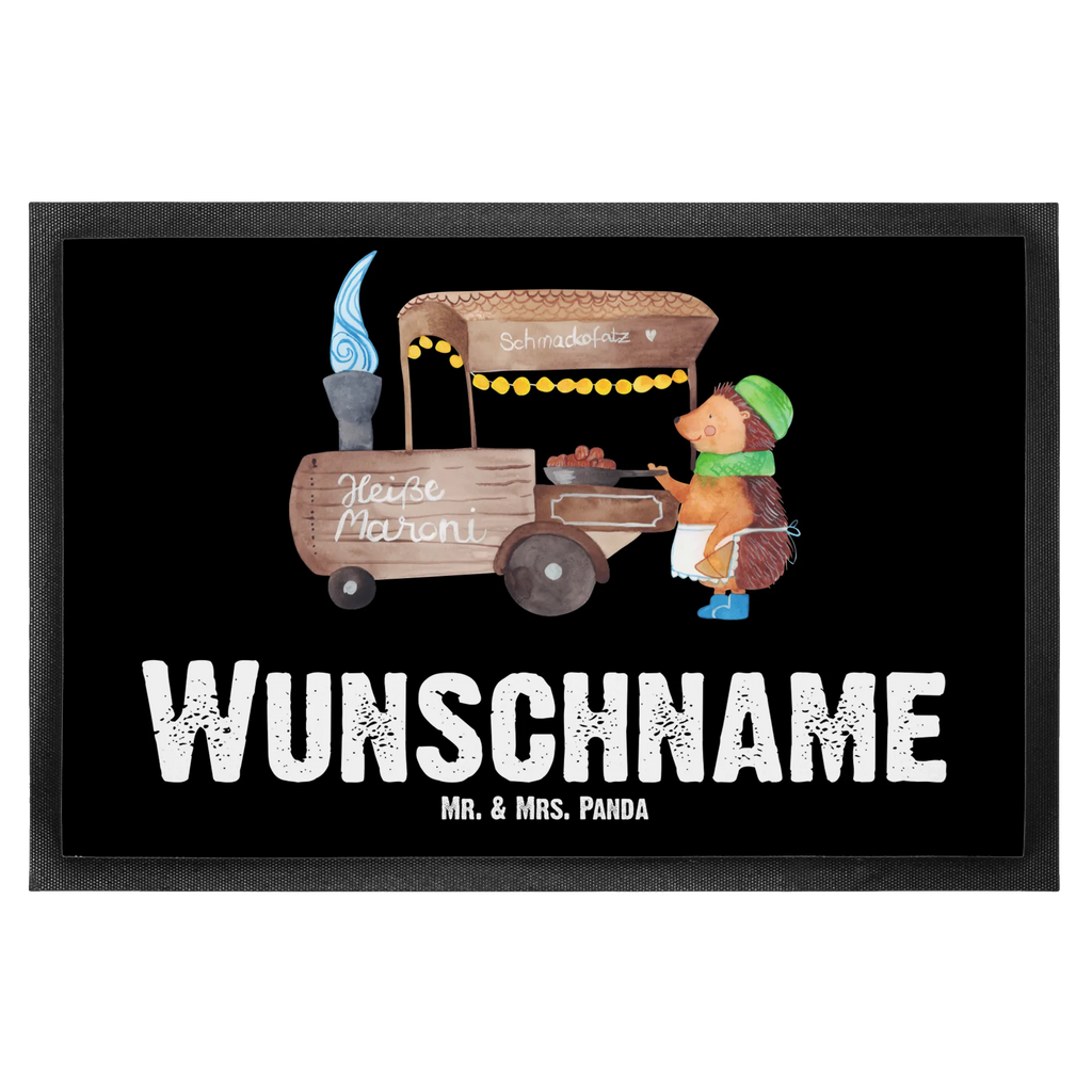 Personalized doormat hedgehog Chestnuts Winter, Christmas, Christmas time, snow