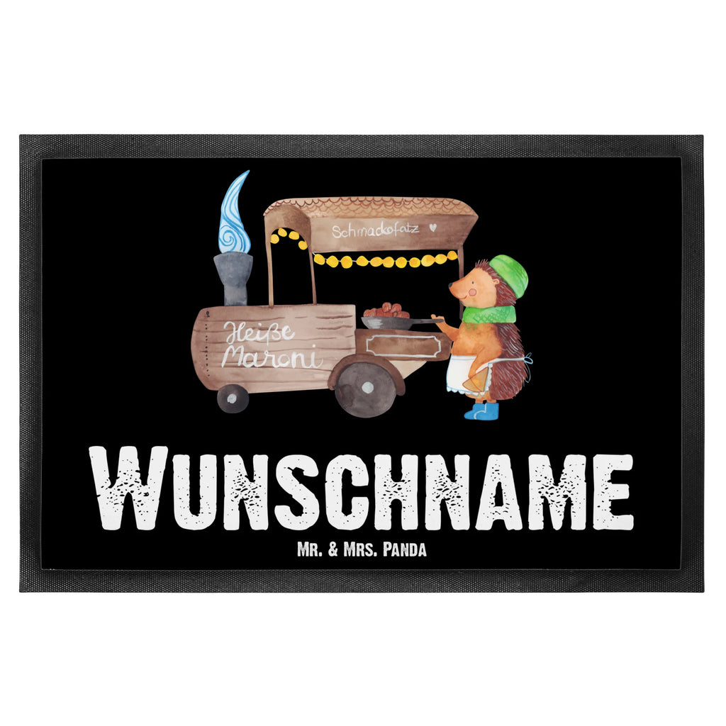 Personalized doormat hedgehog Chestnuts Winter, Christmas, Christmas time, snow