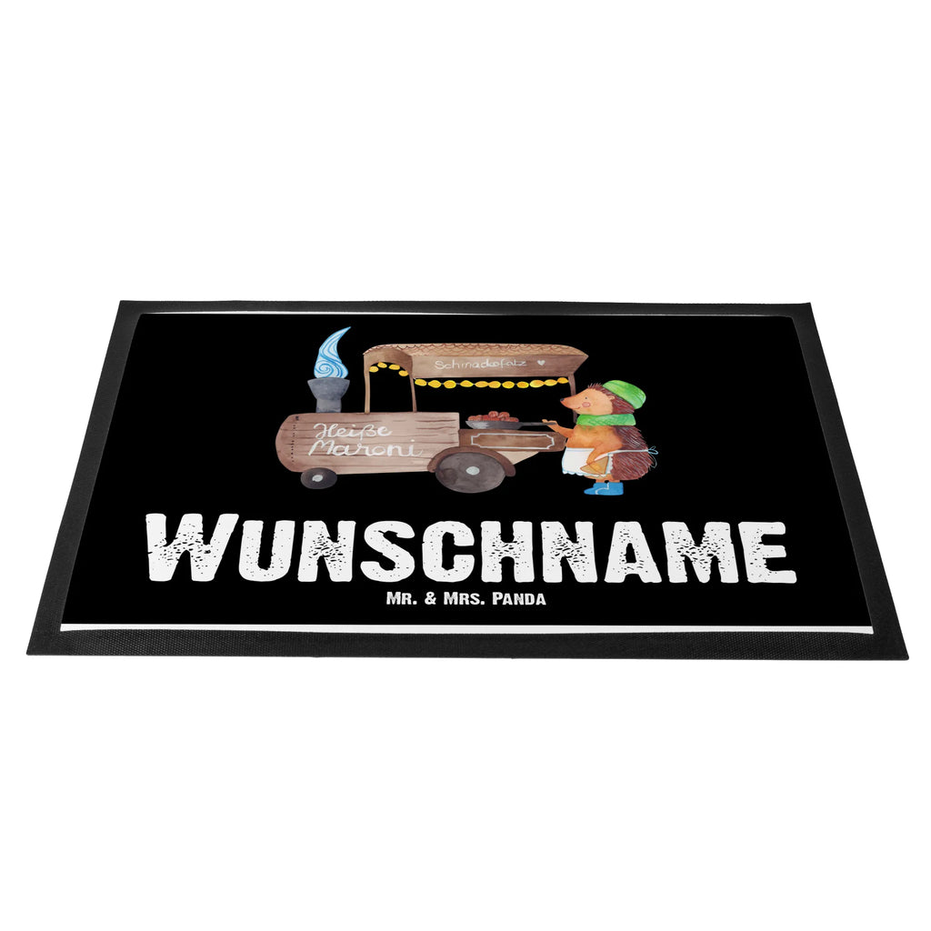 Personalized doormat hedgehog Chestnuts Winter, Christmas, Christmas time, snow