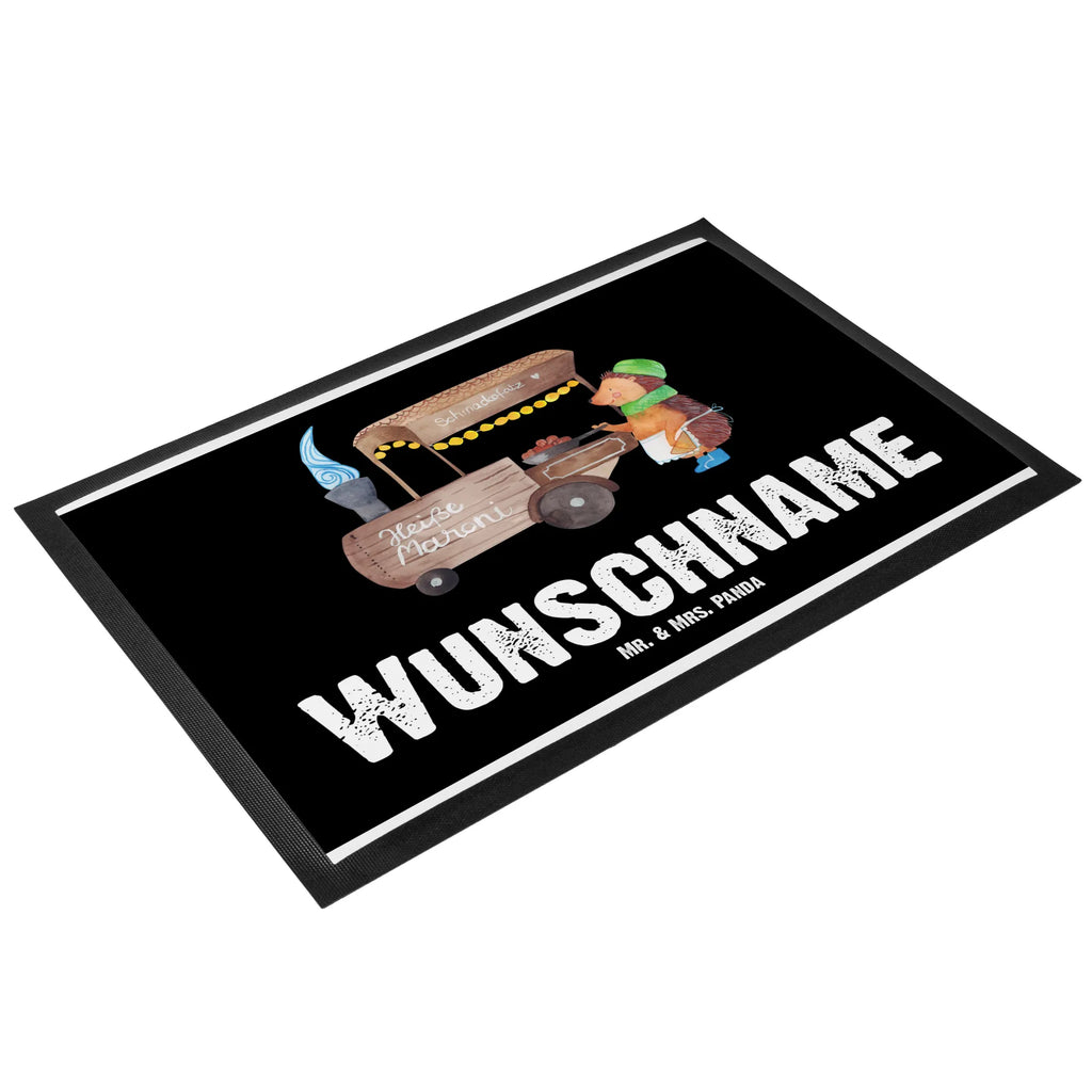 Personalized doormat hedgehog Chestnuts Winter, Christmas, Christmas time, snow