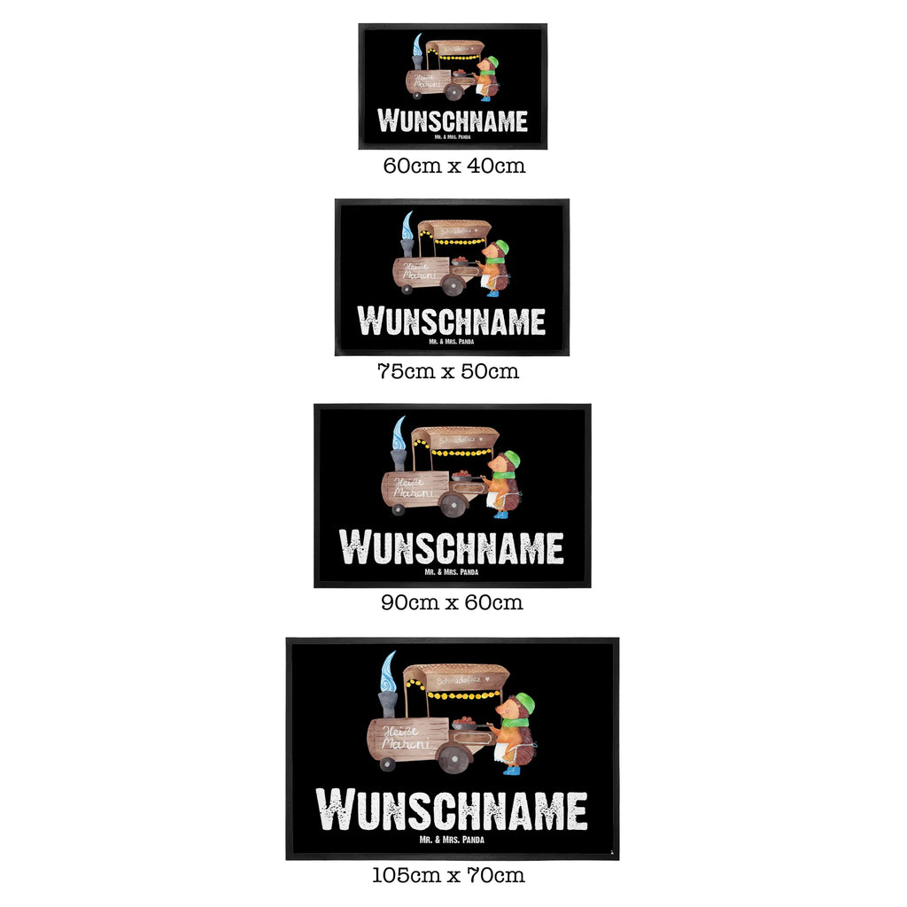 Personalized doormat hedgehog Chestnuts Winter, Christmas, Christmas time, snow