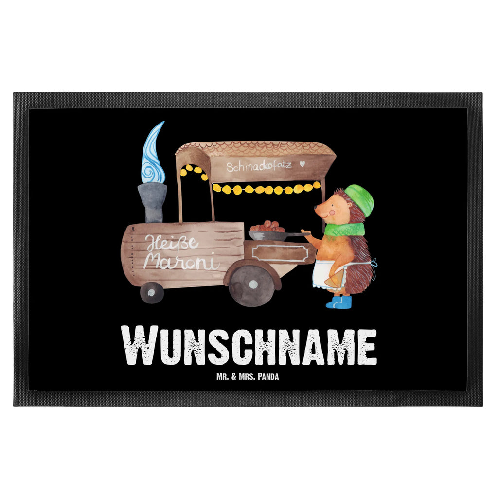 Personalized doormat hedgehog Chestnuts Winter, Christmas, Christmas time, snow