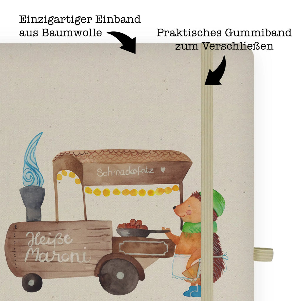 Personalised notebook hedgehog Chestnuts Winter, Christmas, Christmas time, snow