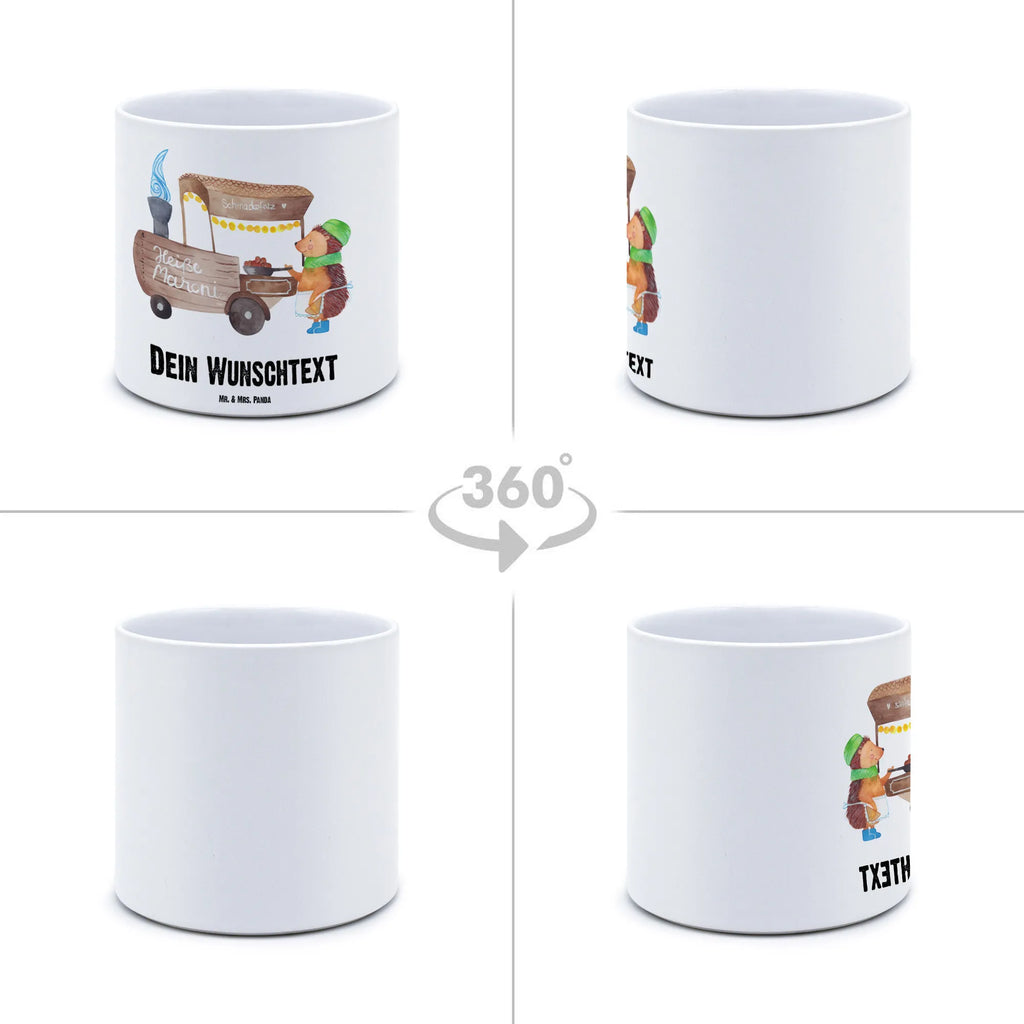 Personalizowana XL doniczka Jeż kasztany Zima, Boże Narodzenie, dekoracje świąteczne, Mikołaj, Adwent, Wigilia, zimowy motyw