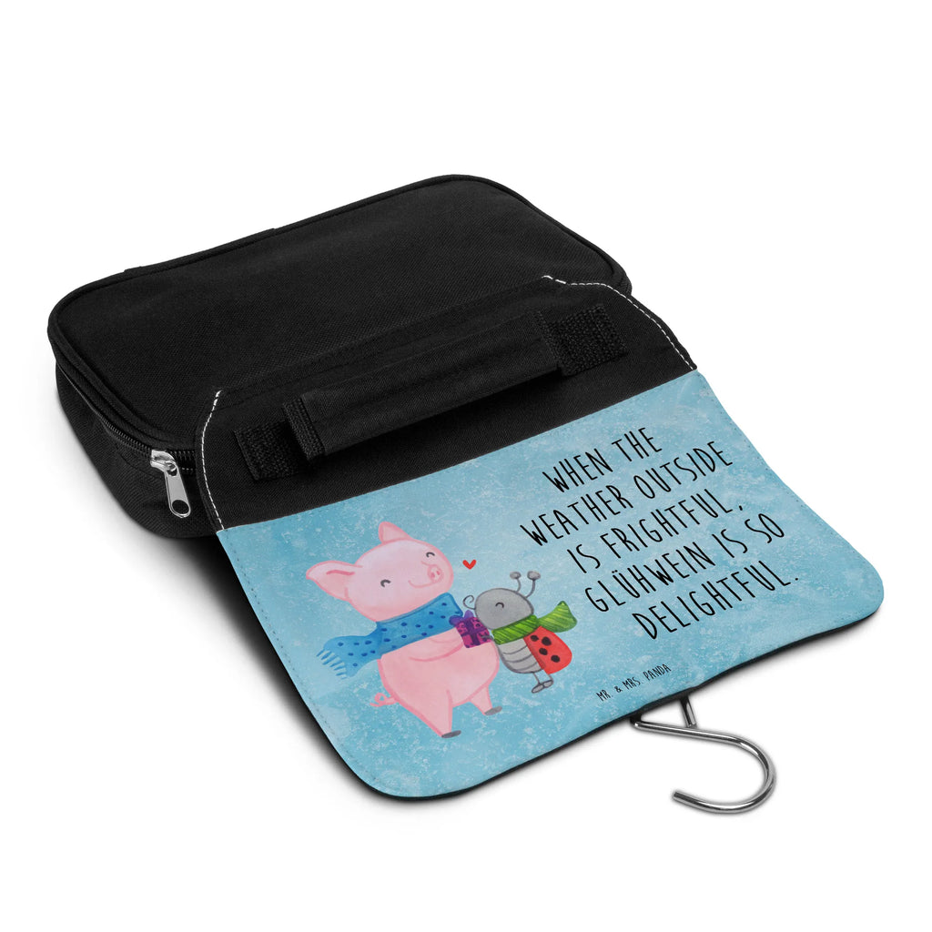 Wash bag Glow Pig Snuggle Cosmetic bag, Toilet bag, Wash bag, Ladies, To hang up, Gentlemen, Winter, Christmas, Christmas time, snow