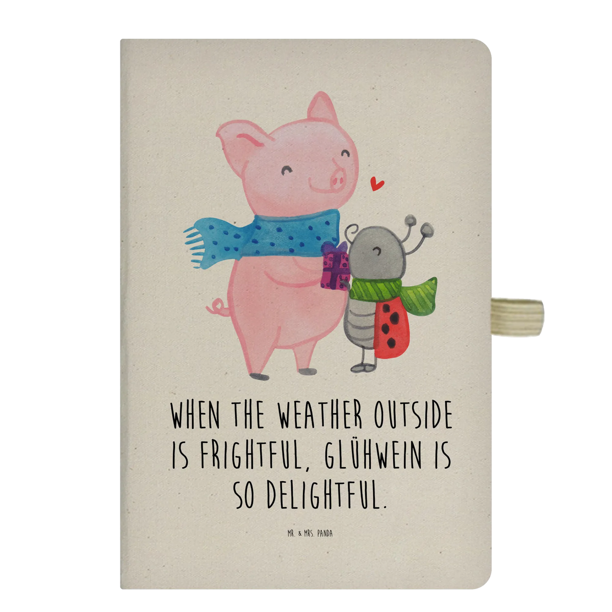 Cotton notebook Glow Pig Snuggle Christmas time, snow