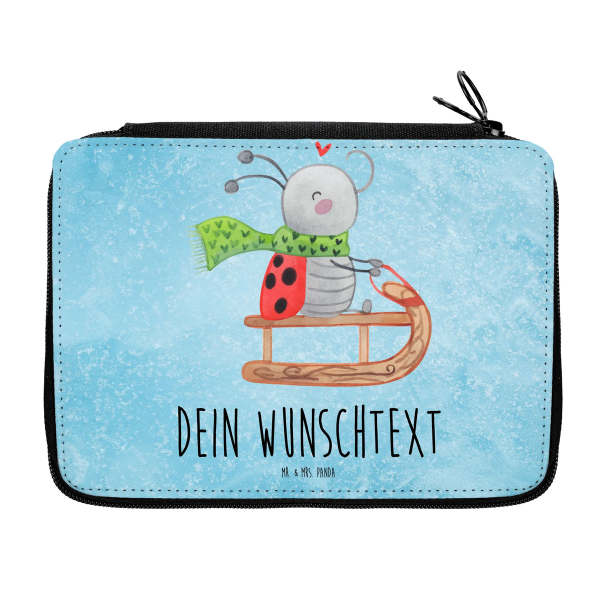 Personalised leather folder Smörle sledding Winter, Christmas, Christmas time, snow