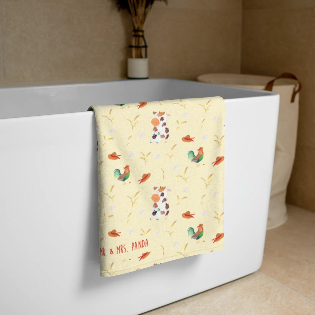 XL ręcznik kąpielowy Krowa Gospodarstwo, zwierzęta gospodarskie, rolnik, rolniczka