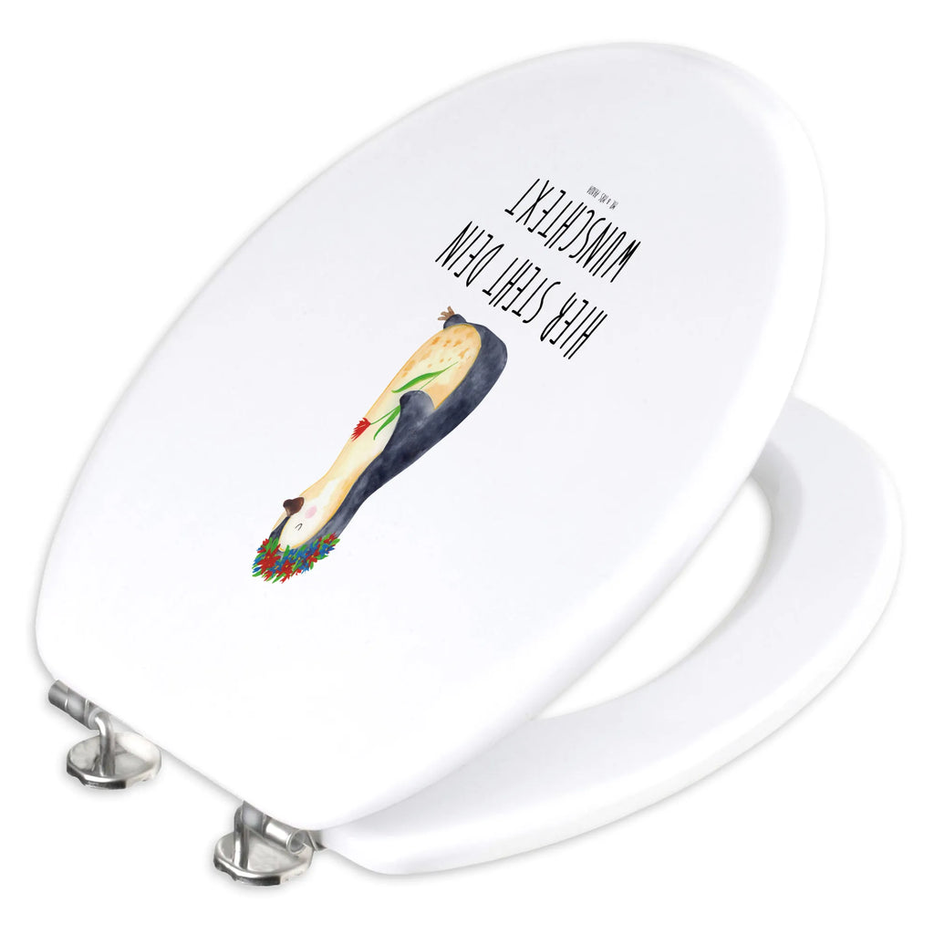 Personalized Toilet Seat Design Penguin Flower Penguin, North Pole, Winter, Penguins, penguins, goals in life, lovesickness, wishes, wreath of flowers, love of life, motivation, goals, gift idea, life, universe