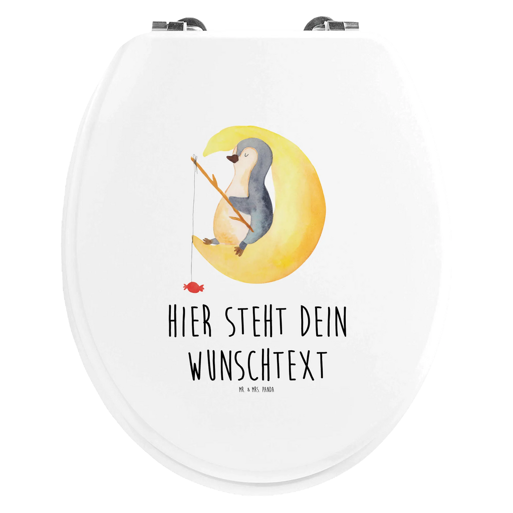 Personalizowany motyw deski WC pingwin księżyc Personalisierter Klodeckel, Toilettendeckel mit Namen, WC Sitz mit Namen, Personalisierte Klobrille, Personalisierter WC-Sitz, Personalisierter Toilettendeckel, Pinguin, Spruch, Einschlafen, Schlafstörungen, Nachtruhe, Pinguine, Schlafzimmer, Gästezimmer, schlafen