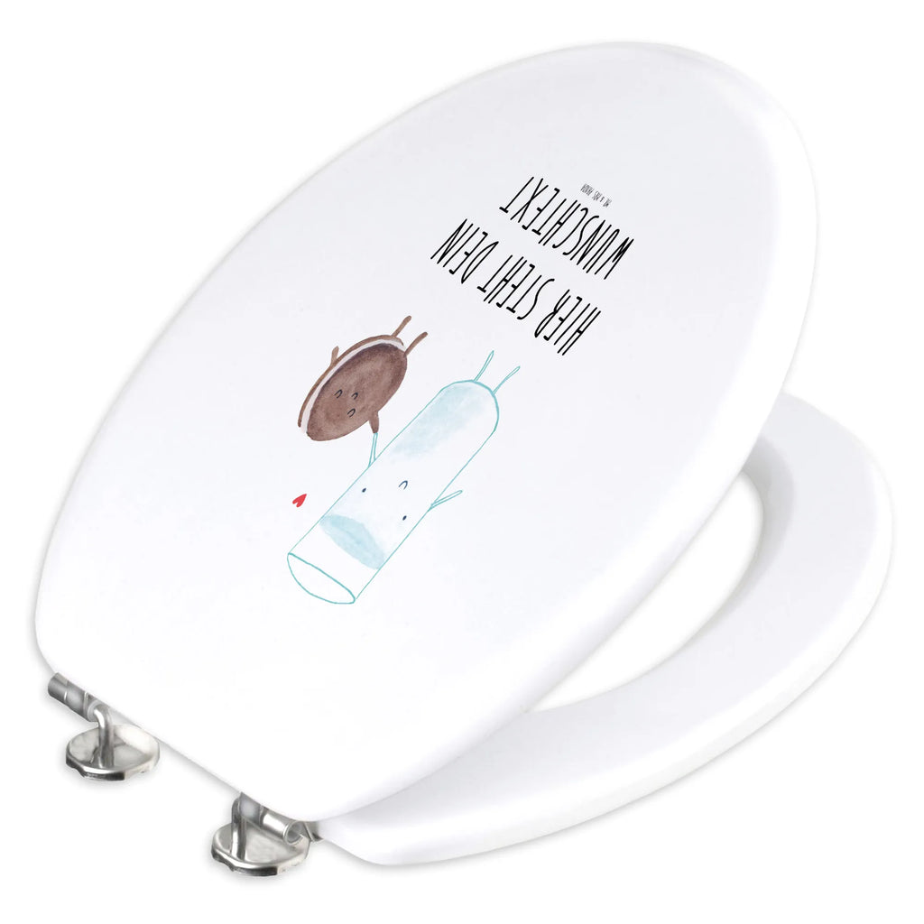 Personalisierter WC Sitz Motiv Milch & Keks Personalisierter WC-Sitz, Personalisierter Toilettendeckel, Toilettendeckel mit Namen, Personalisierte Klobrille, Personalisierter Klodeckel, WC Sitz mit Namen, Tiermotive, Gute Laune, lustige Sprüche, Tiere, Motiv süß, Milk, Kaffee, Einladung Frühstück, Kekse, romantisch, perfektes Paar, Cookie, Keks, Milch