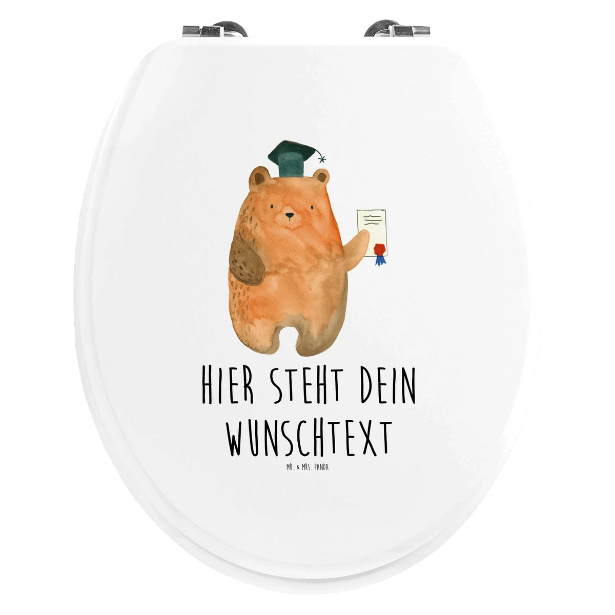 Personalized Toilet Seat Design bear Test bear, teddy, teddy bear, cuddly toy, examinations, examination passed, degree, Abitur, diploma, certificate