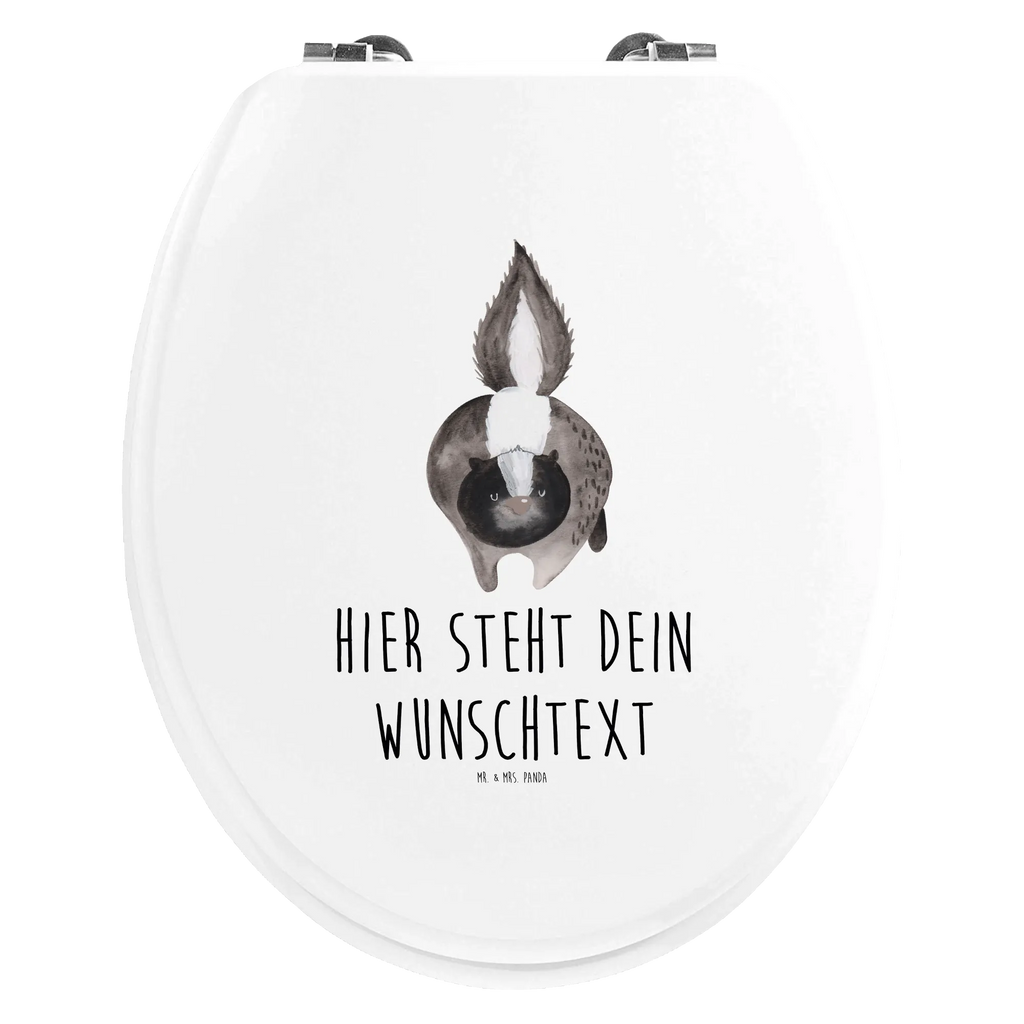Personalisierter WC Sitz Motiv Stinktier Angriff WC Sitz mit Namen, Toilettendeckel mit Namen, Personalisierter Toilettendeckel, Personalisierte Klobrille, Personalisierter Klodeckel, Personalisierter WC-Sitz, Stinktier, Skunk, wütend, Drohung, Wildtier, Raubtier, Stinki, Stinker
