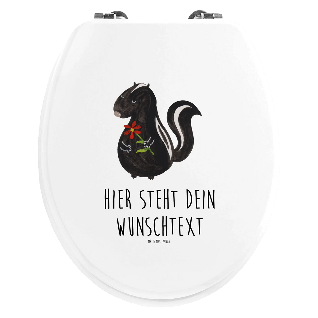 Personalisierter WC Sitz Motiv Stinktier Blume Personalisierte Klobrille, Toilettendeckel mit Namen, WC Sitz mit Namen, Personalisierter Toilettendeckel, Personalisierter WC-Sitz, Personalisierter Klodeckel, Stinktier, Skunk, Tagträumer, Stinker, Dreams, verträumt, Raubtier, Träume, Wildtier, Stinki