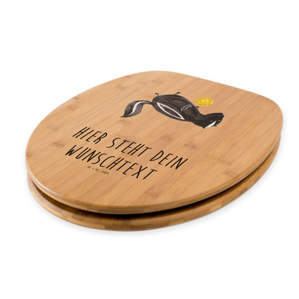 Personalisierter WC Sitz Motiv Stinktier Ball Personalisierter Klodeckel, WC Sitz mit Namen, Personalisierter Toilettendeckel, Personalisierter WC-Sitz, Personalisierte Klobrille, Toilettendeckel mit Namen, Stinktier, Skunk, Wildtier, Stinker, verspielt, Raubtier, Weisheit, Stinki
