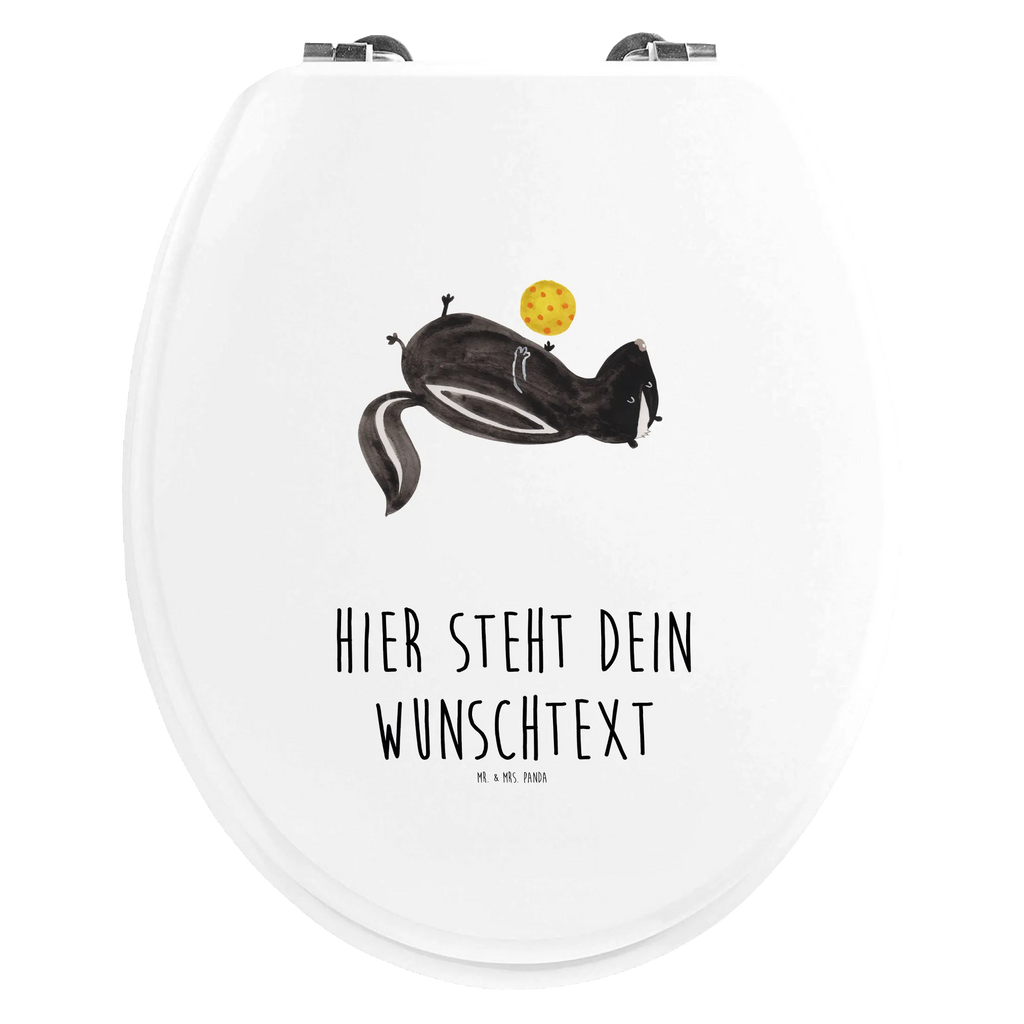 Personalisierter WC Sitz Motiv Stinktier Ball Personalisierter Klodeckel, WC Sitz mit Namen, Personalisierter Toilettendeckel, Personalisierter WC-Sitz, Personalisierte Klobrille, Toilettendeckel mit Namen, Stinktier, Skunk, Wildtier, Stinker, verspielt, Raubtier, Weisheit, Stinki