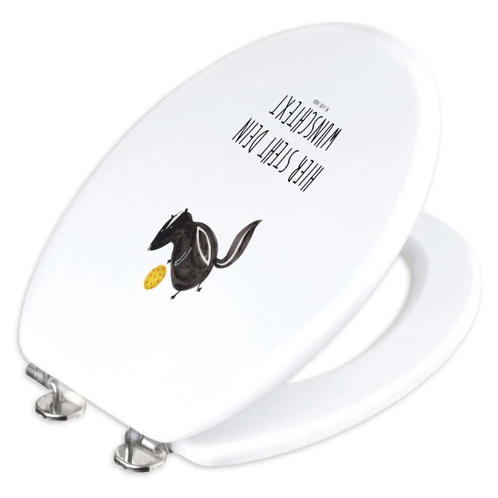 Personalisierter WC Sitz Motiv Stinktier Ball Personalisierter Klodeckel, WC Sitz mit Namen, Personalisierter Toilettendeckel, Personalisierter WC-Sitz, Personalisierte Klobrille, Toilettendeckel mit Namen, Stinktier, Skunk, Wildtier, Stinker, verspielt, Raubtier, Weisheit, Stinki
