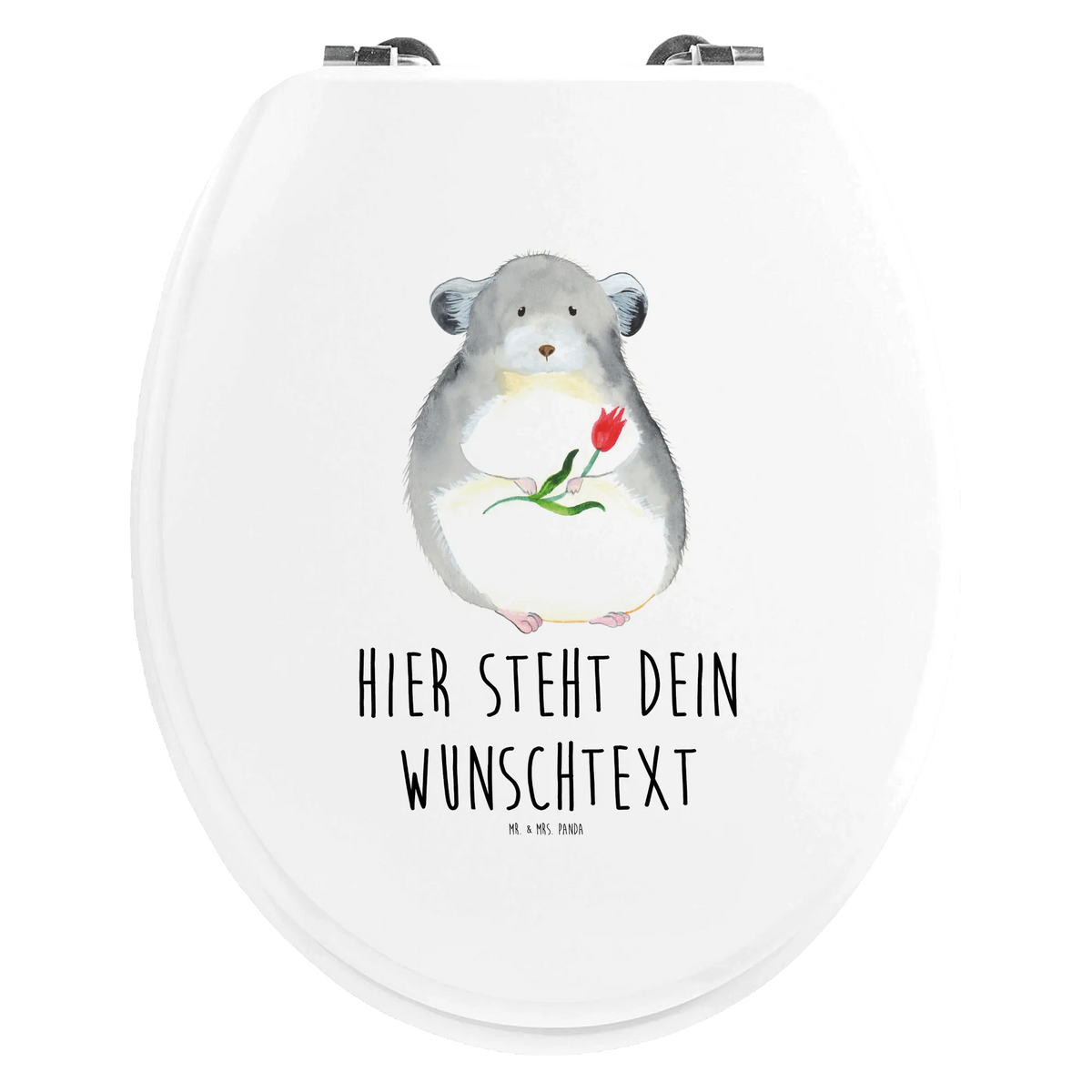 Personalized Toilet Seat Design chinchilla flower cute, cute animal motives, hand drawn, gift ideas, funny sayings, good mood, special gifts, animal lover, card, gifts, small animals, heartache, office life, grief, being sad