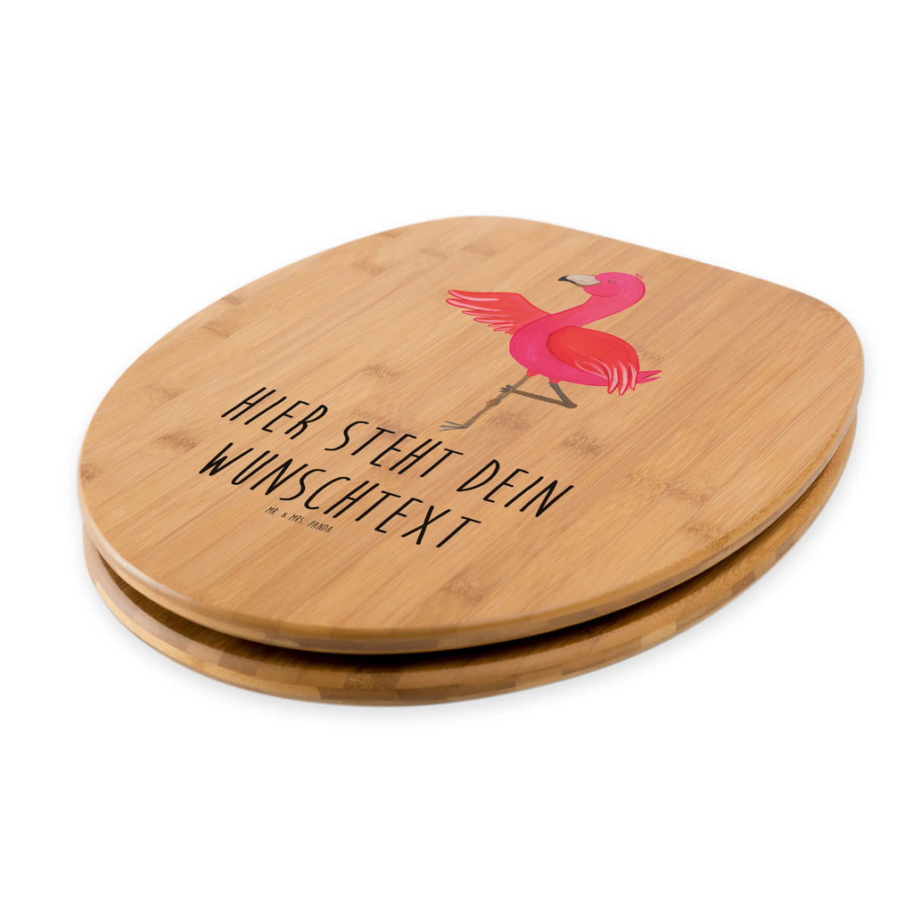 Personalisierter WC Sitz Motiv Flamingo Yoga Personalisierter Klodeckel, WC Sitz mit Namen, Toilettendeckel mit Namen, Personalisierte Klobrille, Personalisierter WC-Sitz, Personalisierter Toilettendeckel, Flamingo, Namaste, Yoga-Übung, Aufregen, Tiefenentspannung, Yoga, Vogel, Entspannung, Achtsamkeit, Ärger