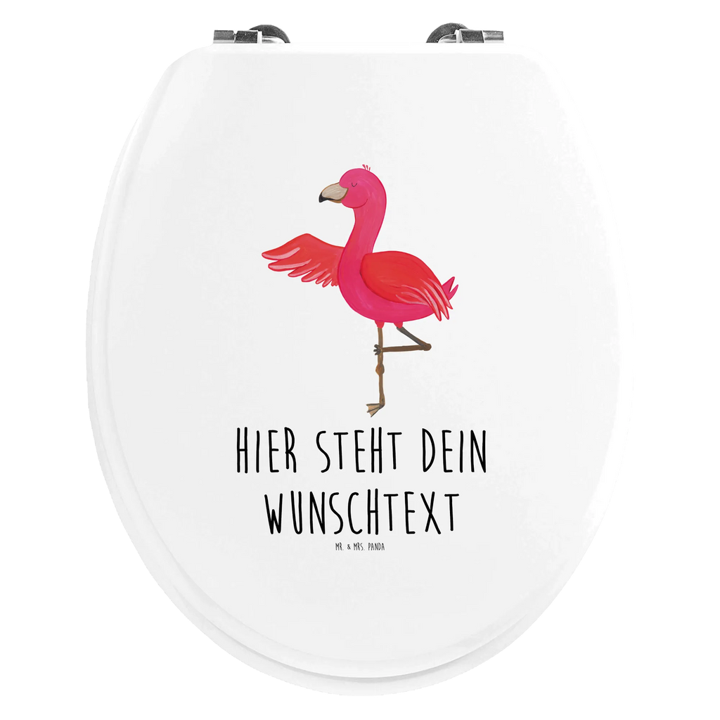 Personalisierter WC Sitz Motiv Flamingo Yoga Personalisierter Klodeckel, WC Sitz mit Namen, Toilettendeckel mit Namen, Personalisierte Klobrille, Personalisierter WC-Sitz, Personalisierter Toilettendeckel, Flamingo, Namaste, Yoga-Übung, Aufregen, Tiefenentspannung, Yoga, Vogel, Entspannung, Achtsamkeit, Ärger