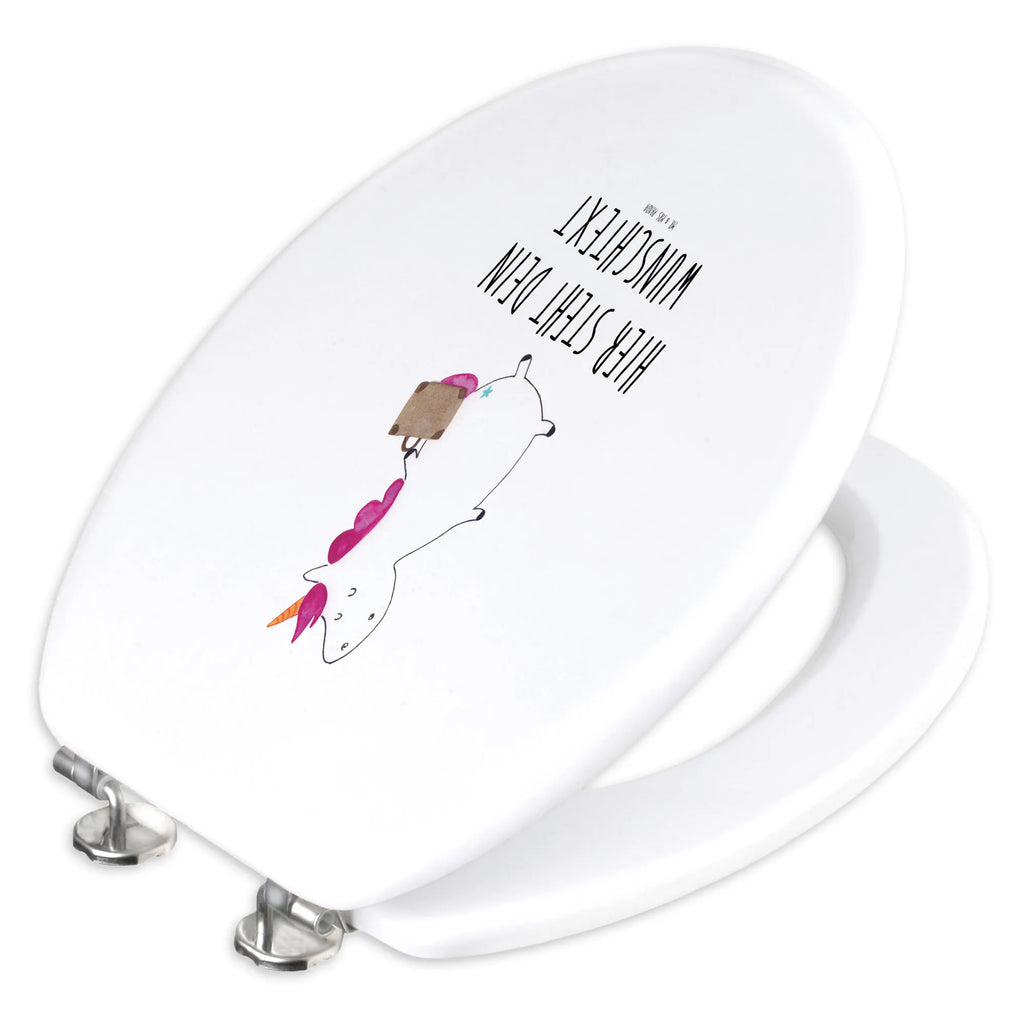 Personalized Toilet Seat Design unicorn Suitcase Personalisierte Klobrille, WC Sitz mit Namen, Toilettendeckel mit Namen, Personalisierter Klodeckel, Personalisierter Toilettendeckel, Personalisierter WC-Sitz, Einhorn, Einhörner, Einhorn Deko, Unicorn, witzig, Erwachsen, Kind, lustig, albern, unicorn, Spaß, Gepäck, Verreisen, Koffer, Reise, Abenteuer