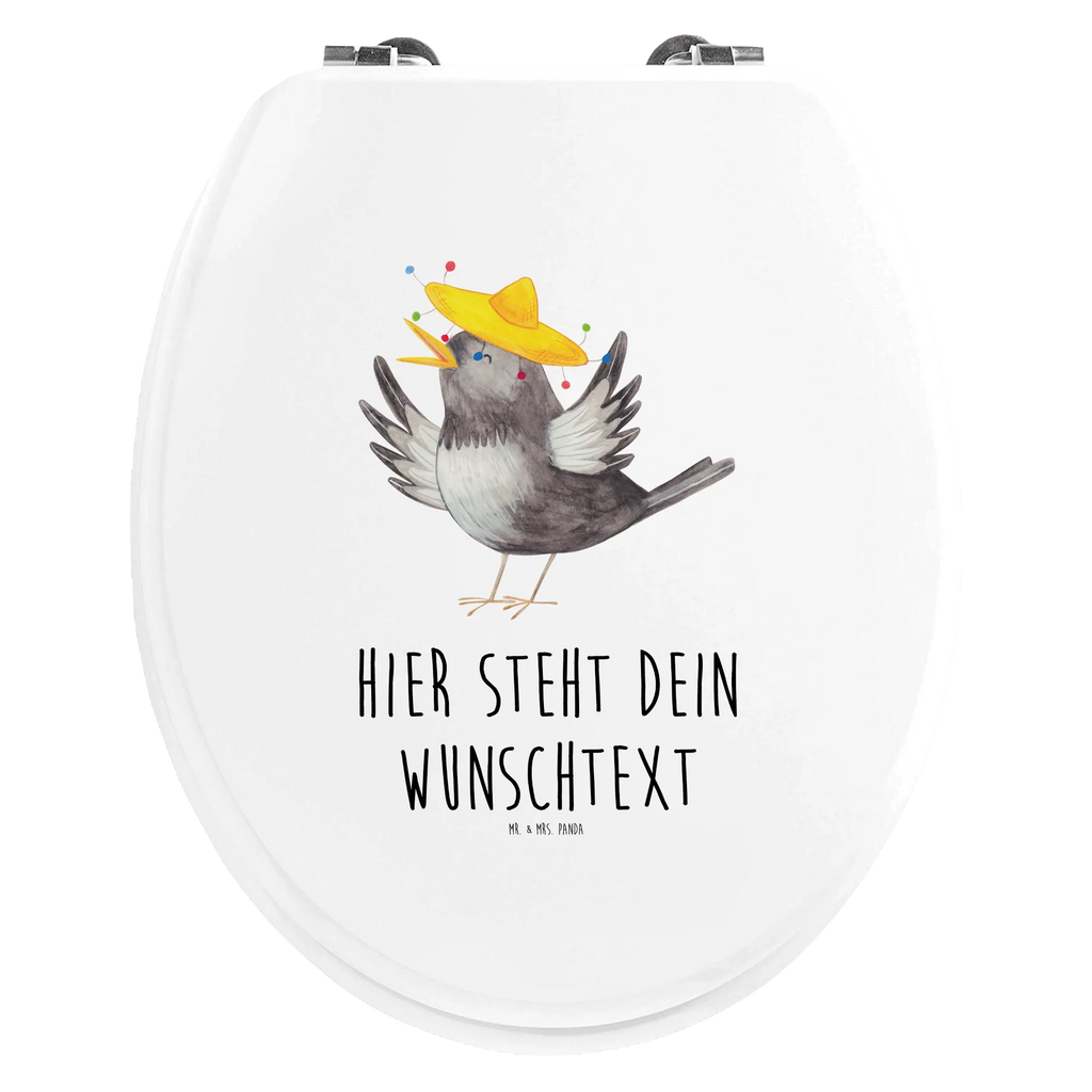 Personalizowany motyw deski WC kruk Sombrero Personalisierter WC-Sitz, Toilettendeckel mit Namen, Personalisierter Toilettendeckel, WC Sitz mit Namen, Personalisierte Klobrille, Personalisierter Klodeckel, Tiermotive, Gute Laune, lustige Sprüche, Tiere, fröhlich sein, Vögel, Glück Spruch, froh, Motivation, glücklich sein, Spruch positiv, Elster, Rabe, Vogel