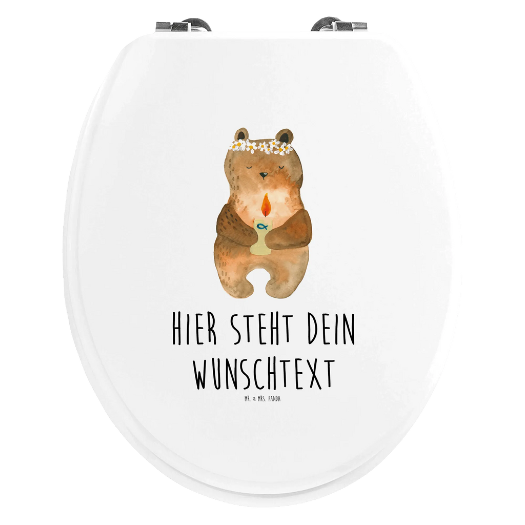 Personalisierter WC Sitz Motiv Kommunion-Bär Personalisierter WC-Sitz, WC Sitz mit Namen, Toilettendeckel mit Namen, Personalisierter Klodeckel, Personalisierter Toilettendeckel, Personalisierte Klobrille, Bär, Teddy, Teddybär, Taufkerze, katholisch, Gottes Segen, Kommunion