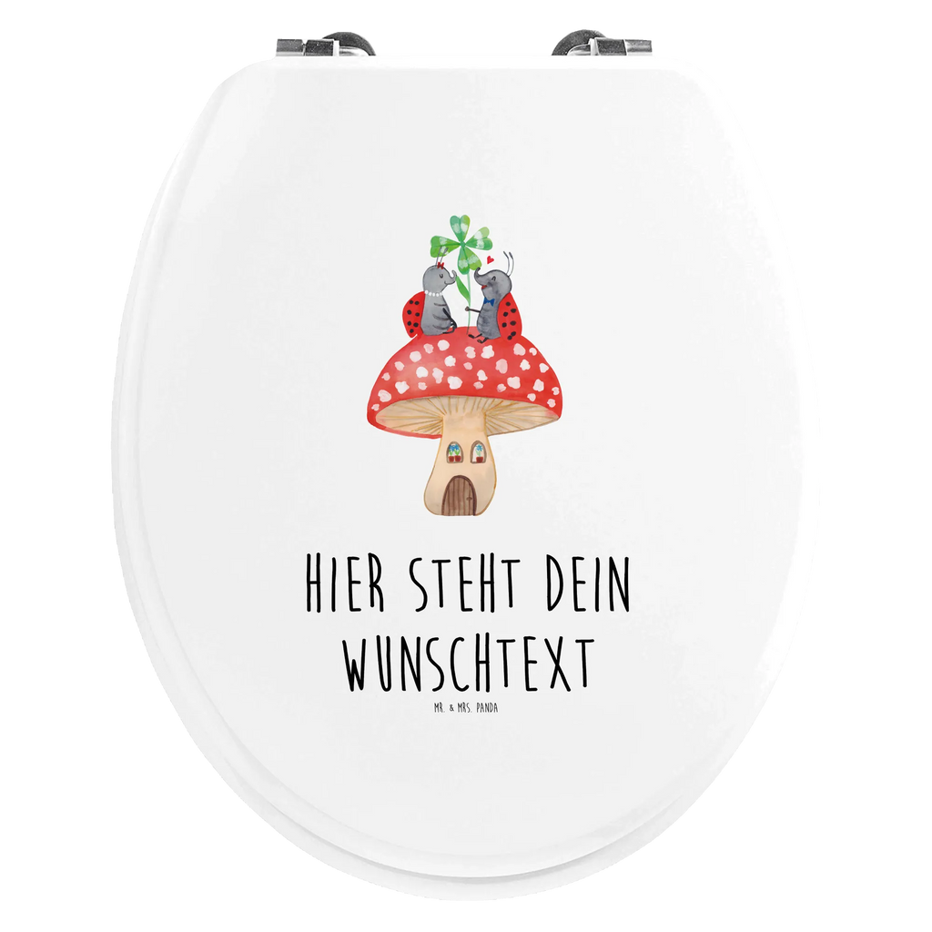Personalisierter WC Sitz Motiv Marienkäfer Paar Fliegenpilz Personalisierte Klobrille, WC Sitz mit Namen, Personalisierter Toilettendeckel, Toilettendeckel mit Namen, Personalisierter Klodeckel, WC-Deckel, Personalisierter WC-Sitz, Toilettensitz, Lustige Sprüche, Tiere, Tiermotive, Gute Laune, Fleigenpilzhaus, Fliegenpilz, Haus, Marienkäfer, Zuhause, Wohnung