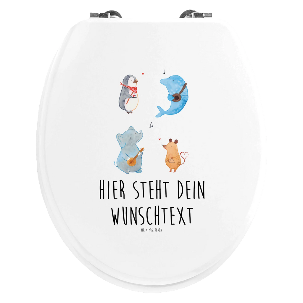 Personalisierter WC Sitz Motiv Big Band Personalisierter WC-Sitz, Personalisierte Klobrille, Toilettendeckel mit Namen, Personalisierter Klodeckel, Personalisierter Toilettendeckel, WC Sitz mit Namen, Tiermotive, Gute Laune, lustige Sprüche, Tiere, Triangel, Gitarre, Pinguin, Band, Hund, Delfin, Maus, Musikanten, Elefant, Musik