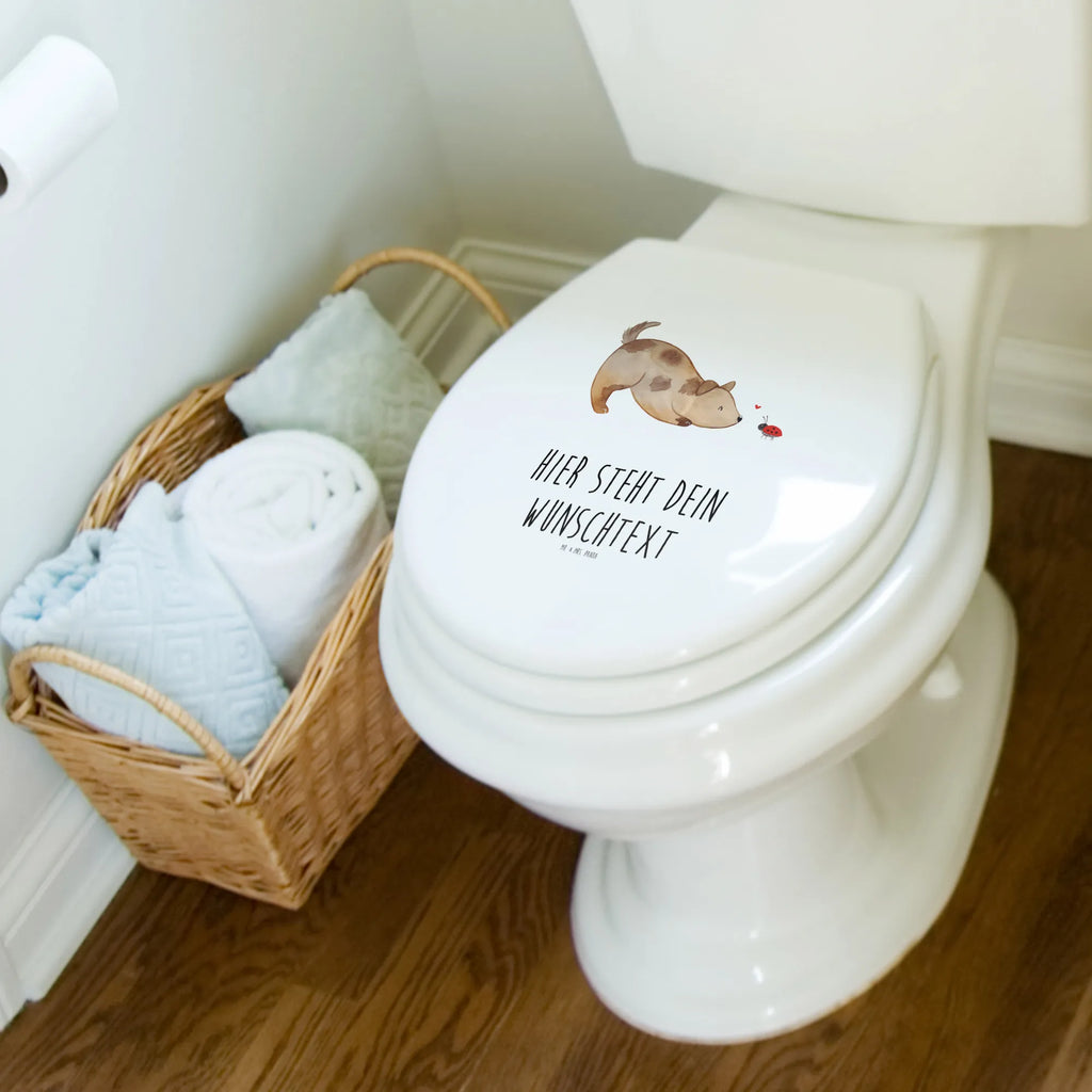 Personalisierter WC Sitz Motiv Hund Marienkäfer Toilettendeckel mit Namen, Personalisierter Toilettendeckel, Personalisierte Klobrille, Personalisierter WC-Sitz, WC Sitz mit Namen, Personalisierter Klodeckel, Hund, Hundemotiv, Haustier, Hunderasse, Tierliebhaber, Hundebesitzer, Sprüche, Mischling, Marienkäfer, Hundespruch, Mischlinghund, Hunde