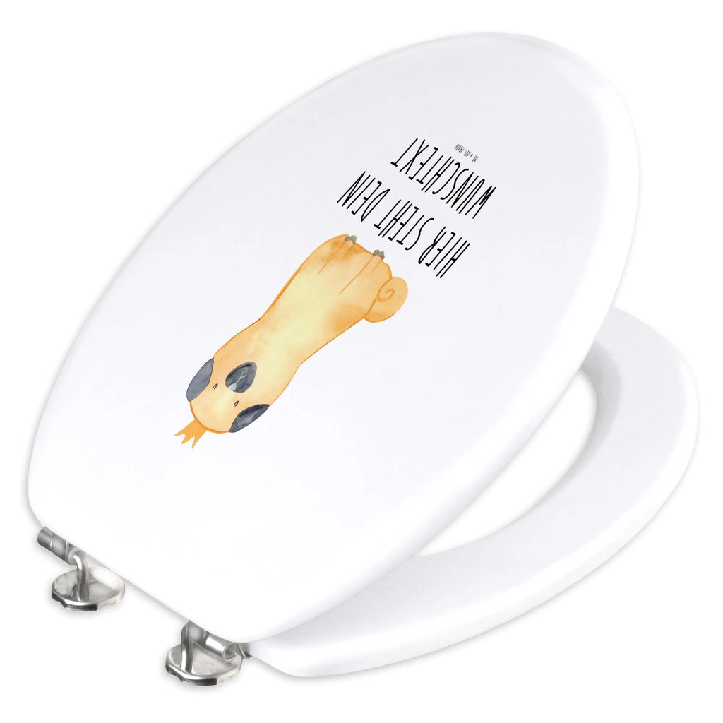 Personalizowany motyw deski WC mops korona Pies, motyw psa, zwierzę domowe, rasa psa, miłośnik zwierząt, właściciel psa, powiedzenia